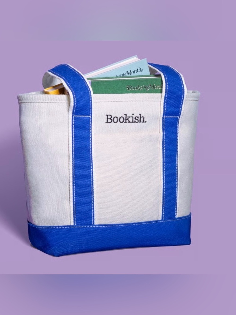 Bookish mini canvas tote bag